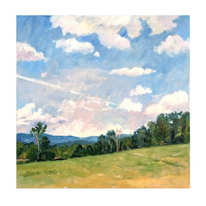 Original Painting - Summer Light/Berkshires Hillside - 16x16 Oil on Linen, Plein Air Impressionist Landscape, Original Fine Art