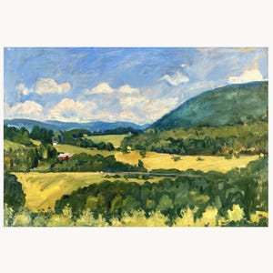 Original Landscape Painting - Summer Sky/Berkshires - 12x18 Oil on Linen, Impressionist Plein Air Fine Art, Signed Original Oil Painting