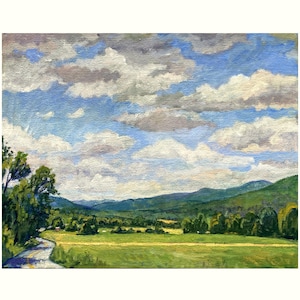Large Landscape Painting - Summer Sky/Berkshires - 24x30 Oil on Canvas, Plein Air Impressionist Fine Art, Signed Original Oil Painting