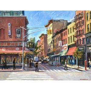 Large Cityscape Painting - From Essex Street/LES NYC- 18x24 Oil on Linen, Lower East Side New York Impressionist Fine Art, Signed Original