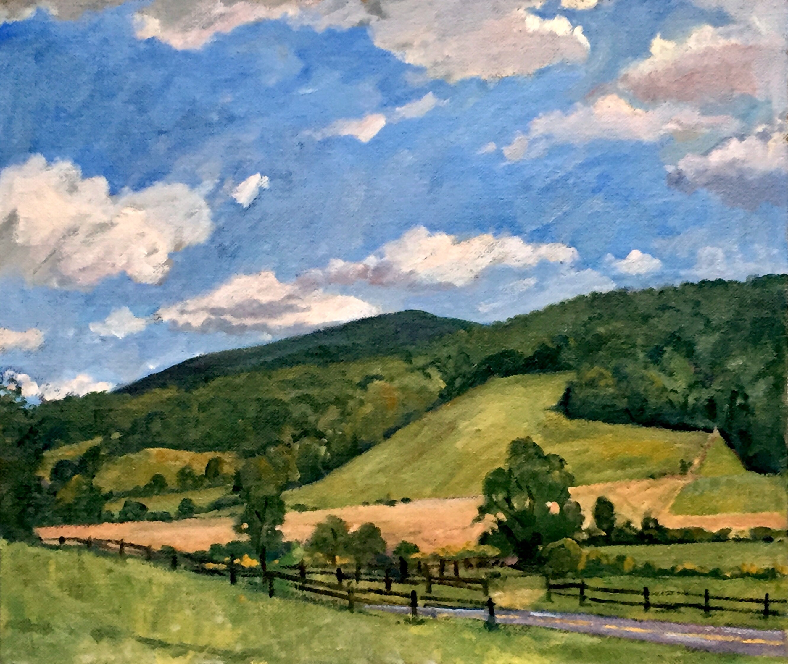 Large Original Summer Landscape Painting Hills and - Etsy