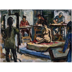 Figure Painting - Night Studio/Artists and Model - 8x10