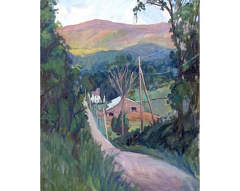Large Landscape Painting - Falling Light/Berkshires - 22x28 Oil on Canvas