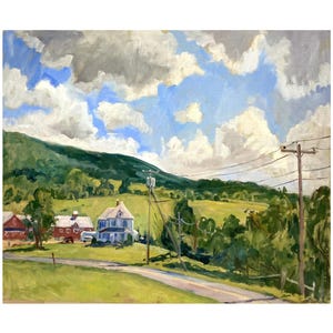 Large Landscape Painting - Summer Light/Berkshires - 20x24 Oil on Linen, Signed Original Plein Air Impressionist Fine Art, Signed Original