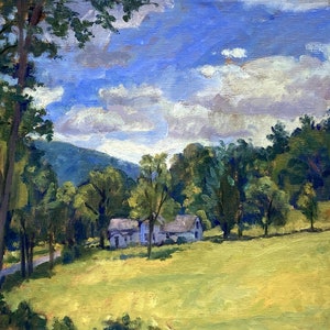 Original Landscape Painting - Summer Light/Berkshires - 11x14 Oil on Linen, Plein Air Impressionist Fine Art, Signed Original Oil Painting