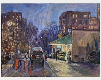 Oil Painting - Bronx Nocturne - Original 18x24 New York Cityscape