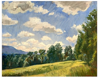 Large Landscape Painting - Hills and Sky/Berkshires- 24x30 Oil on Canvas