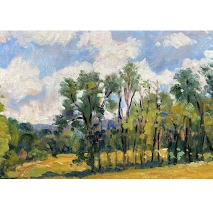Summer Light/Berkshires - 6x9 Oil on Panel, Plein Air Impressionist Fine Art, Signed Original Oil Landscape Painting