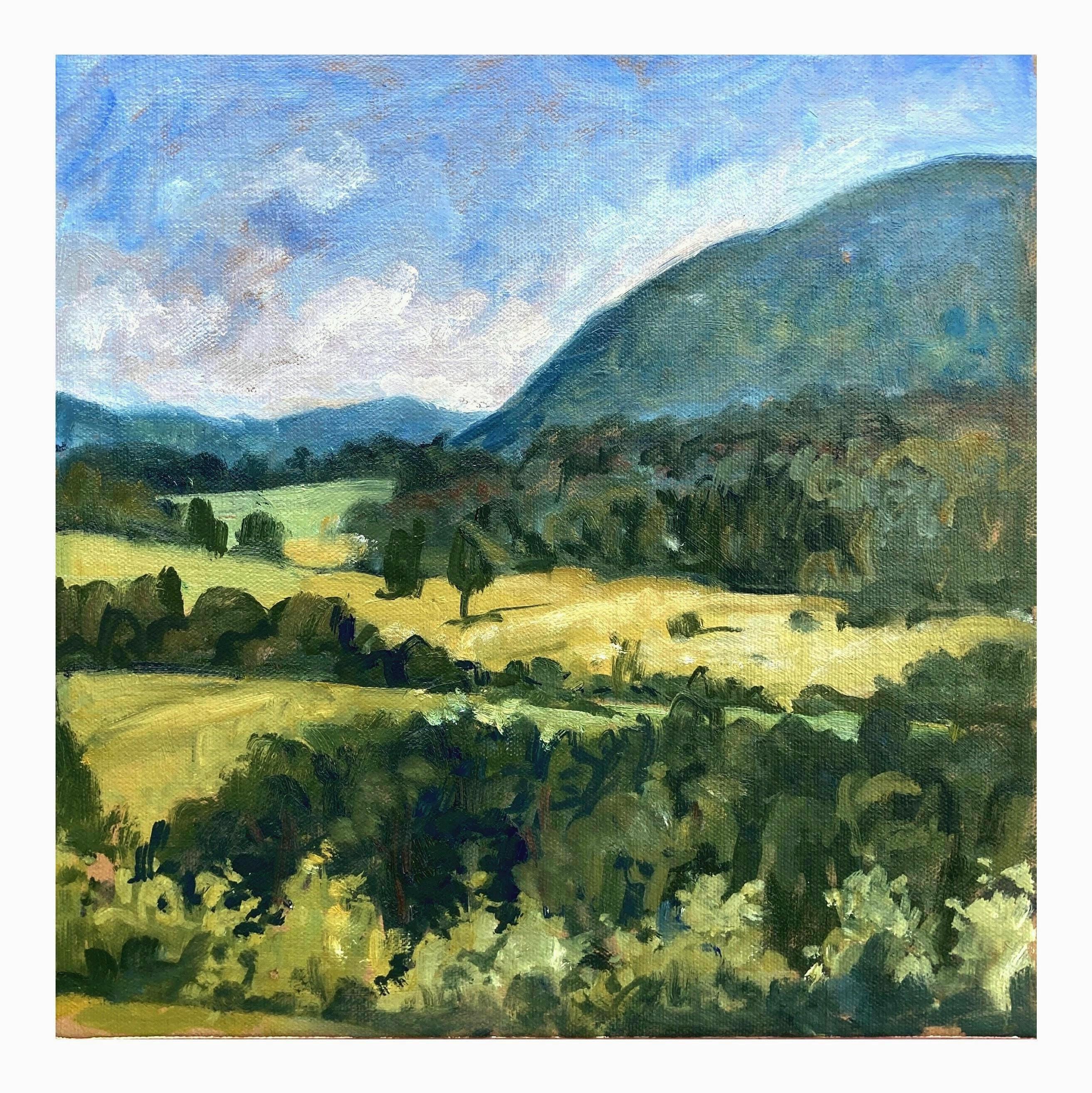 油絵 - 夏の形/バークシャー - オリジナル 12x12 風景画 - Etsy 日本