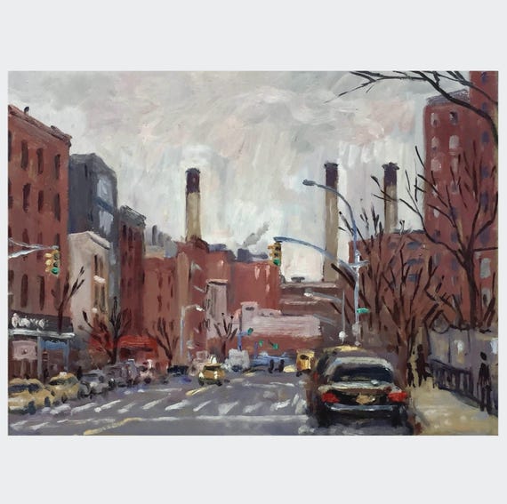 油絵『ある日の街並み』