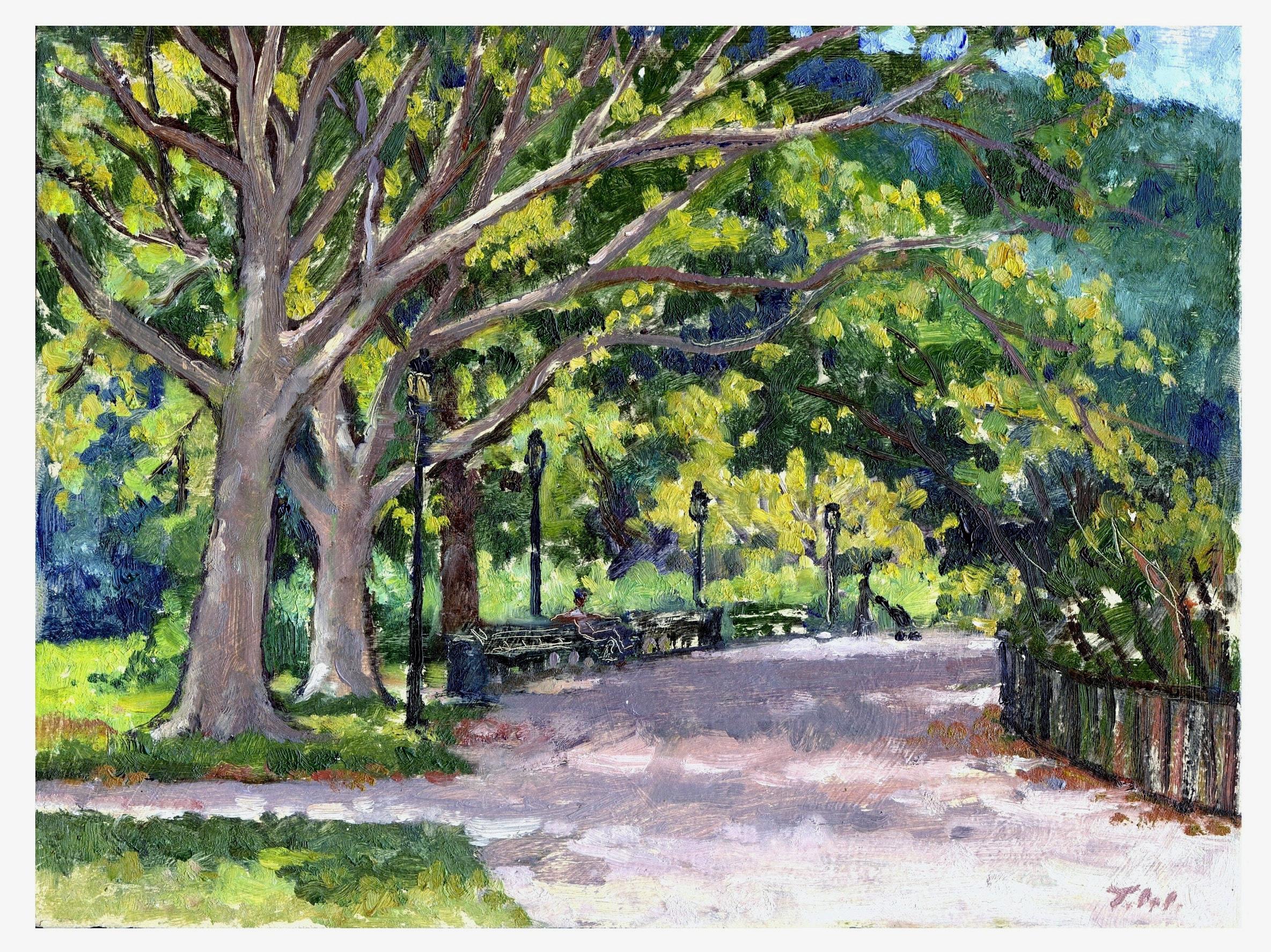 印象派の絵画 - 夏の陰影/ニューヨークのインウッド・ヒル・パーク