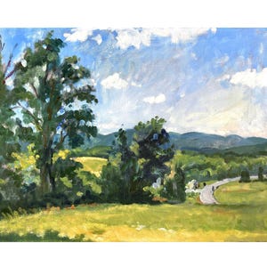 Original Landscape Painting - Summer Light Luce Road/Williamstown/Berkshires - 11x14 Oil on Linen, Impressionist Plein Air Fine Art
