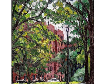 Original New York Oil Painting - Summer Light/Indian Road/Inwood Hill Park/NYC- 8x10 Oil on Panel, Urban Impressionism, American Fine Art