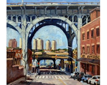 Riverside Viaduct/Harlem - 12x12 Original Oil Painting