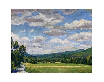 Summer Sky/Berkshires - Large Original Landscape Painting, 24x30 Oil on Canvas, Plein Air Impressionist Fine Art, Signed Original