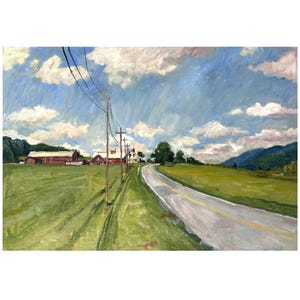 Large Landscape Painting - Summer Light/Berkshires - 28x40 Oil on Canvas, Impressionist Plein Air Artwork, Signed Original Fine Art