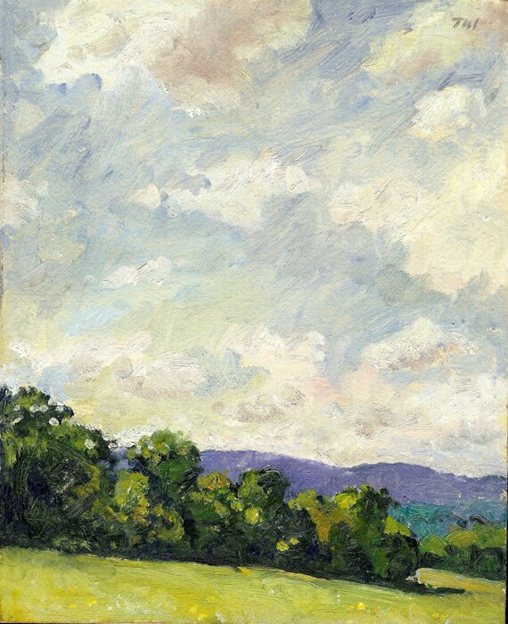 8x10 Landscape Painting Summer Sky Berkshires Oil On Panel Etsy