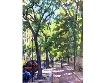 Spring Light/5th Avenue - 14x20 New York Cityscape Painting