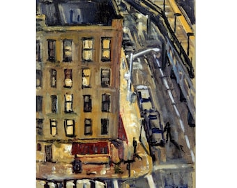 8x10 Night Scene Oil Painting - NYC Nocturne