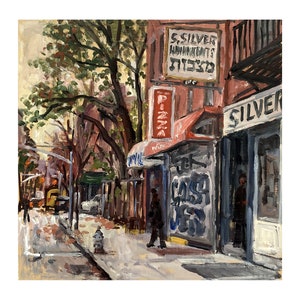 New York Cityscape Painting -From Essex Street/Lower East Side- 10x10 Oil on Panel, NYC Plein Air Impressionist Fine Art, Signed Original
