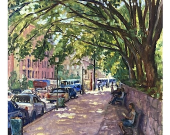 Down Broadway/Inwood NYC - 16x16 Cityscape Painting