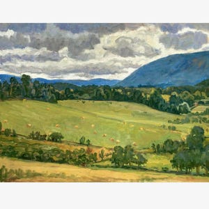 Original Oil Painting - Summer Rain/Berkshires - 18x24 Oil on Canvas, Plein Air Impressionist Landscape, Signed Original
