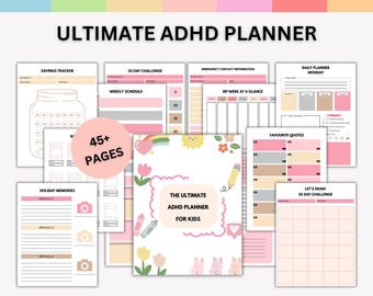 De ultieme ADHD-planner voor 2025 voor kinderen, ADHD-kinderplanner, Adhd Kids School Tracker, Adhd Digital Planner Kids Routine Chart Journal Pdf.