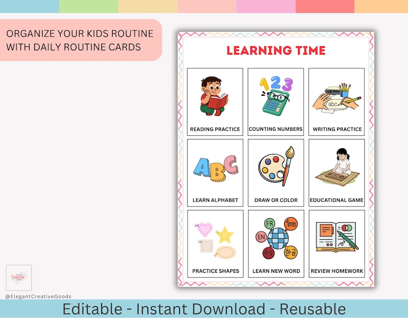 Daily Routine Cards, Kids Daily Schedule, Morning Routine, Routine ...