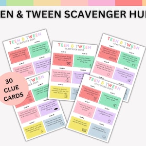 Búsqueda del tesoro definitiva para adolescentes y preadolescentes. Diversión en interiores y exteriores con pistas editables, pistas y acertijos de búsqueda del tesoro, búsqueda de cumpleaños para adolescentes.