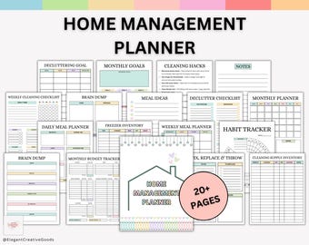 Ultimate Home Organization Binder | Family Budget, Meal Planning Kit | Weekly Schedule, Cleaning Checklist | Printable Household Management.
