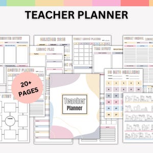 Teacher Planner 2025-2028, Spiral Teacher Planner, Lesson Plans Template PDF, School Planner, Homeschool Planner, Teacher Binder, Printable.