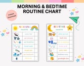Morning Routine Checklist, Bedtime Routine Kids, Printable Responsibility Chart, Visual Schedule For kids Toddler Chore Chart,Kids chart PDF