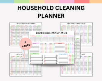 Printable Cleaning Checklist, Weekly House Chores, ADHD Clean Home, Monthly, Household Planner, EDITABLE Cleaning Planner, Cleaning Schedule