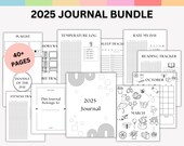 2025 JOURNAL And Planner Bundle , PRINTABLE Journal Pages , Digital Planner Pages , 40+ Journal Pages , Habit , Mood Trackers And More.