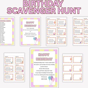 Birthday Scavenger Hunt for Kids, Editable Birthday Scavenger Hunt ...
