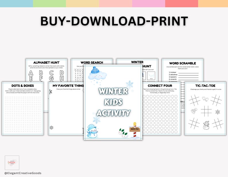 35+ Winter Activity Pack for Kids | Printable Pages | Games, Mazes ...