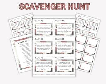 Jogo de Caça ao Tesouro para Adultos, para Imprimir, para Uso Interno e Externo, com Cartas de Pistas e Enigmas, Ideia de Atividade para Fazer em Casa, Caça ao Tesouro para Crianças