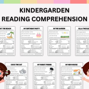 Kindergarten Reading Comprehension Bundle – Fun Stories with Questions, Reading Passages & Activities for Grades 1–3 | Printable Worksheets.