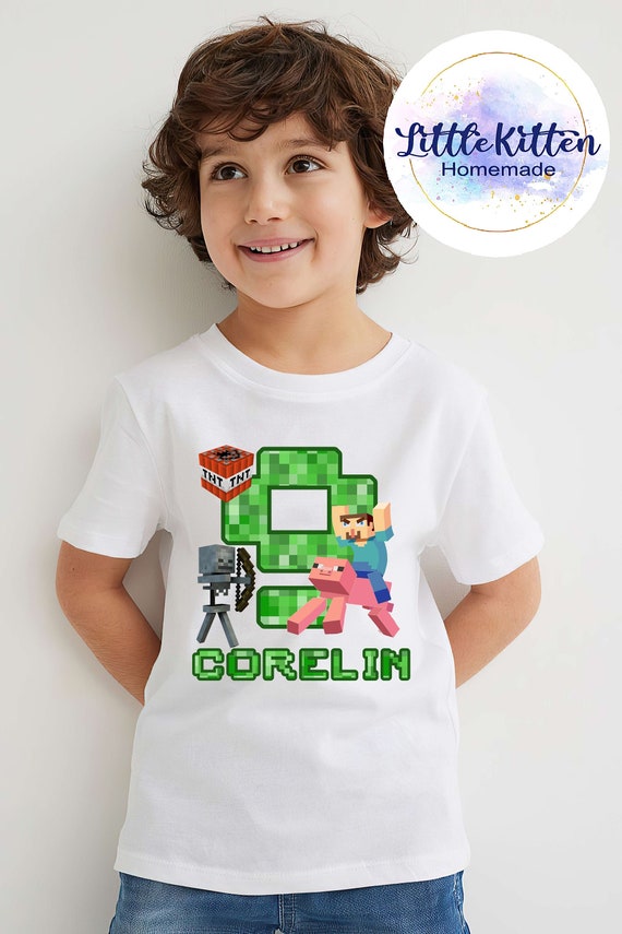 Minecraft Birthday shirt, Creeper Minecraft Birthday shirt, Personalize Minecraft Shirt, Birthday Gift Tee, Matching Family Shirts Il_570xn