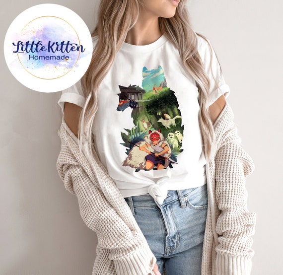 Mononoke Princess Shirt, Studio Ghibli Shirt, Miyazaki World Shirt, Totoro Shirt, Mononoke Hime, Spirit Away Shirt, Anime Shirt, Anime Gift Il_570xn