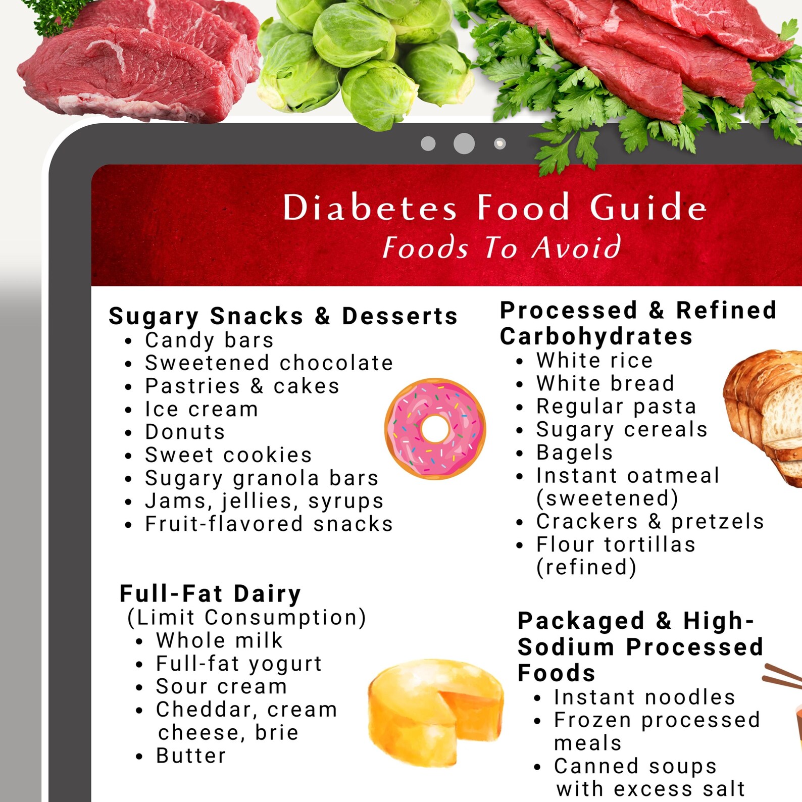 Diabetic Food Chart, Diabetes Food List, Low Carb &amp; Pre Diabetes Food ...