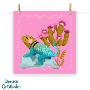 Baby Collared-Lizard Desert Scene Paper Poster - Sonoran Desert Buddies Collection - 5 sizes