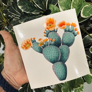 Pegatinas Kiss-Cut de cactus de pera espinosa - Colección Sonoran Desert - 3 tamaños