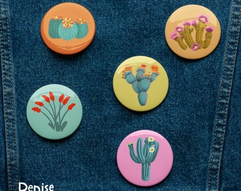 Spille con cactus e piante del deserto di Sonora, set da 5, 2 misure - Collezione Sonoran Buddies