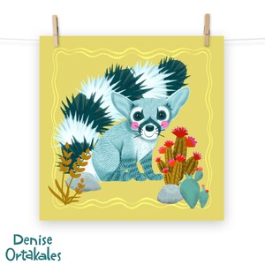 Baby Ringtail Cat Desert Scene Paper Poster - Sonoran Desert Buddies Collection - 5 sizes