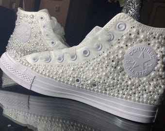 Rhinestone & Pearl Converse
