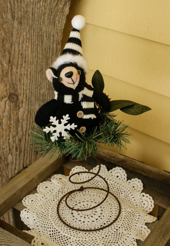 Black Bear Christmas tree topper or decoration. Etsy