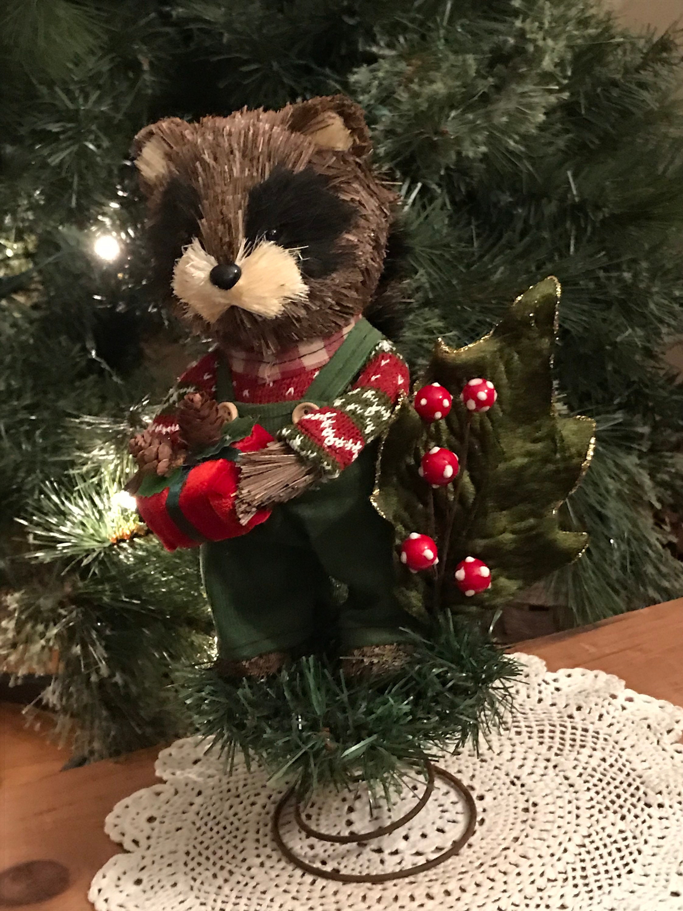 Raccoon christmas tree topper Clearance