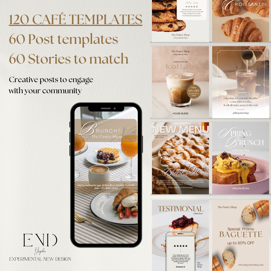 120 Canva Editable Templates for Social Media | Café - Restaurant ...