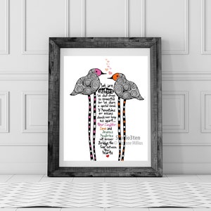 Sisters print, sisters art, sisters poem, print about sisters, art about sisters, poem about sisters, sibling gift, gift for sister, stripes